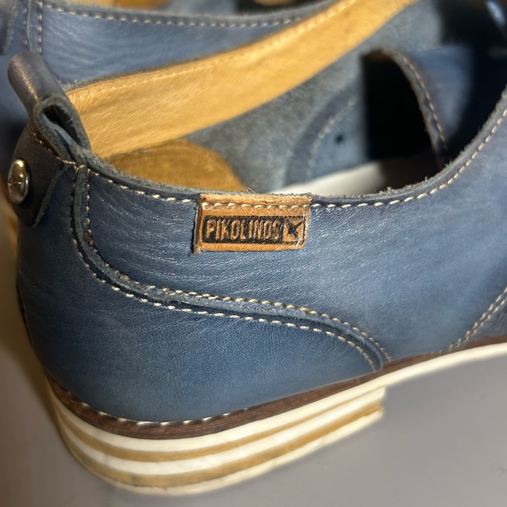 PIKOLINOS Perforated Blue Leather Oxfords - Picture 6 of 8